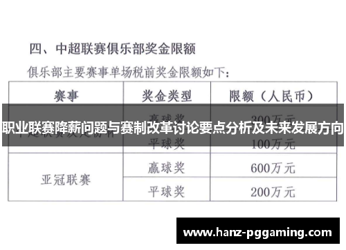 职业联赛降薪问题与赛制改革讨论要点分析及未来发展方向
